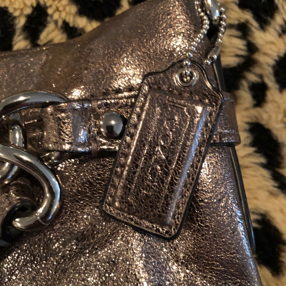 Metallic Gray Coach Handbag! - Picture 3 of 11